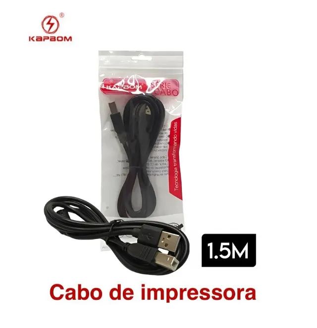 Cabo Usb para Impressora 1,5m Kapbom