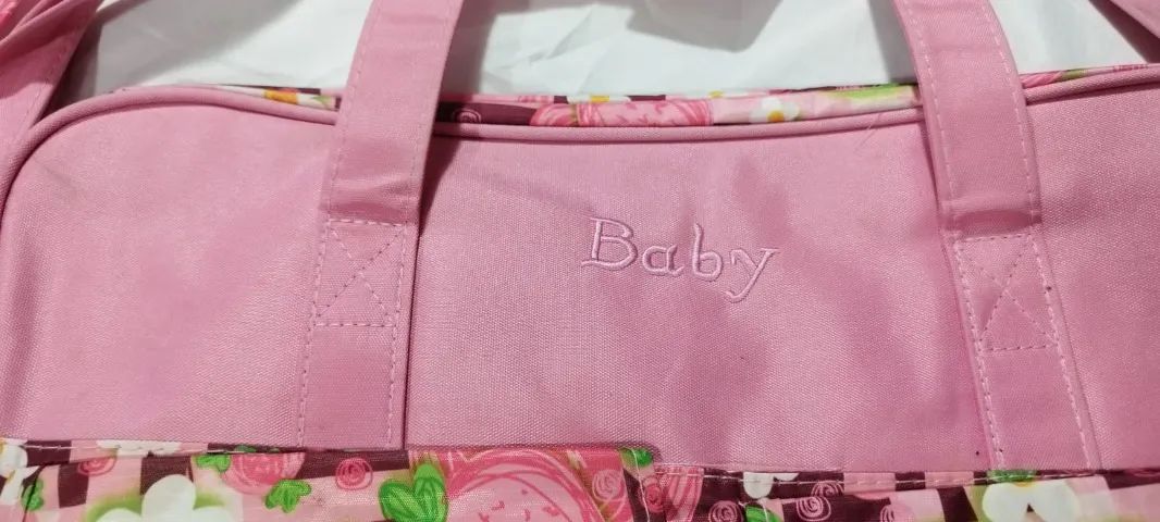 Kit Bolsa de Bebê com 3 peças Rosa - Foto 2