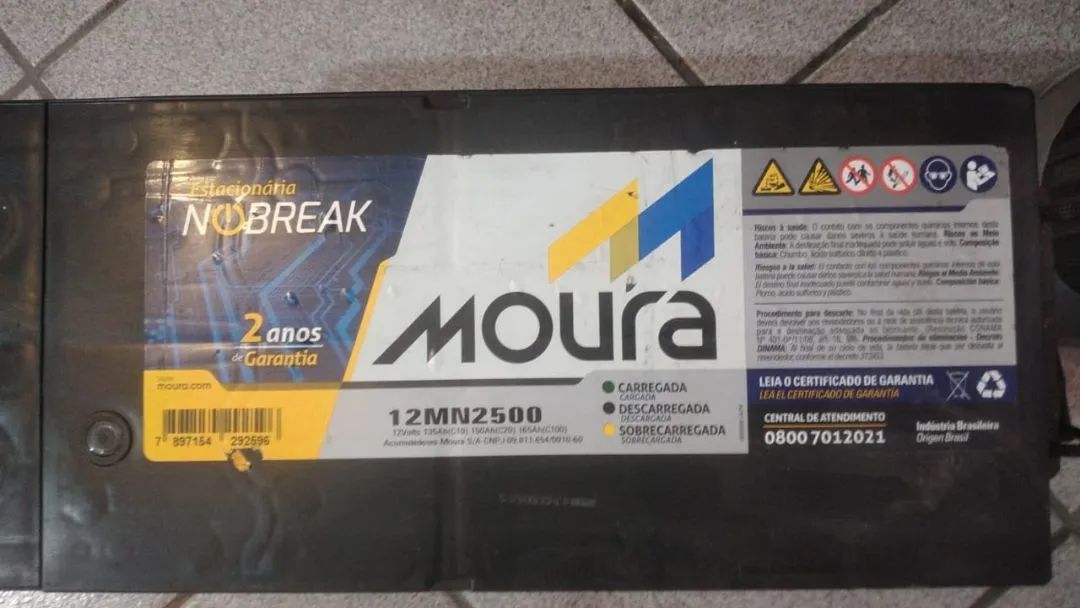 Bateria estacionaria Moura nobreak 150ah  12mn 2500 - Foto 4