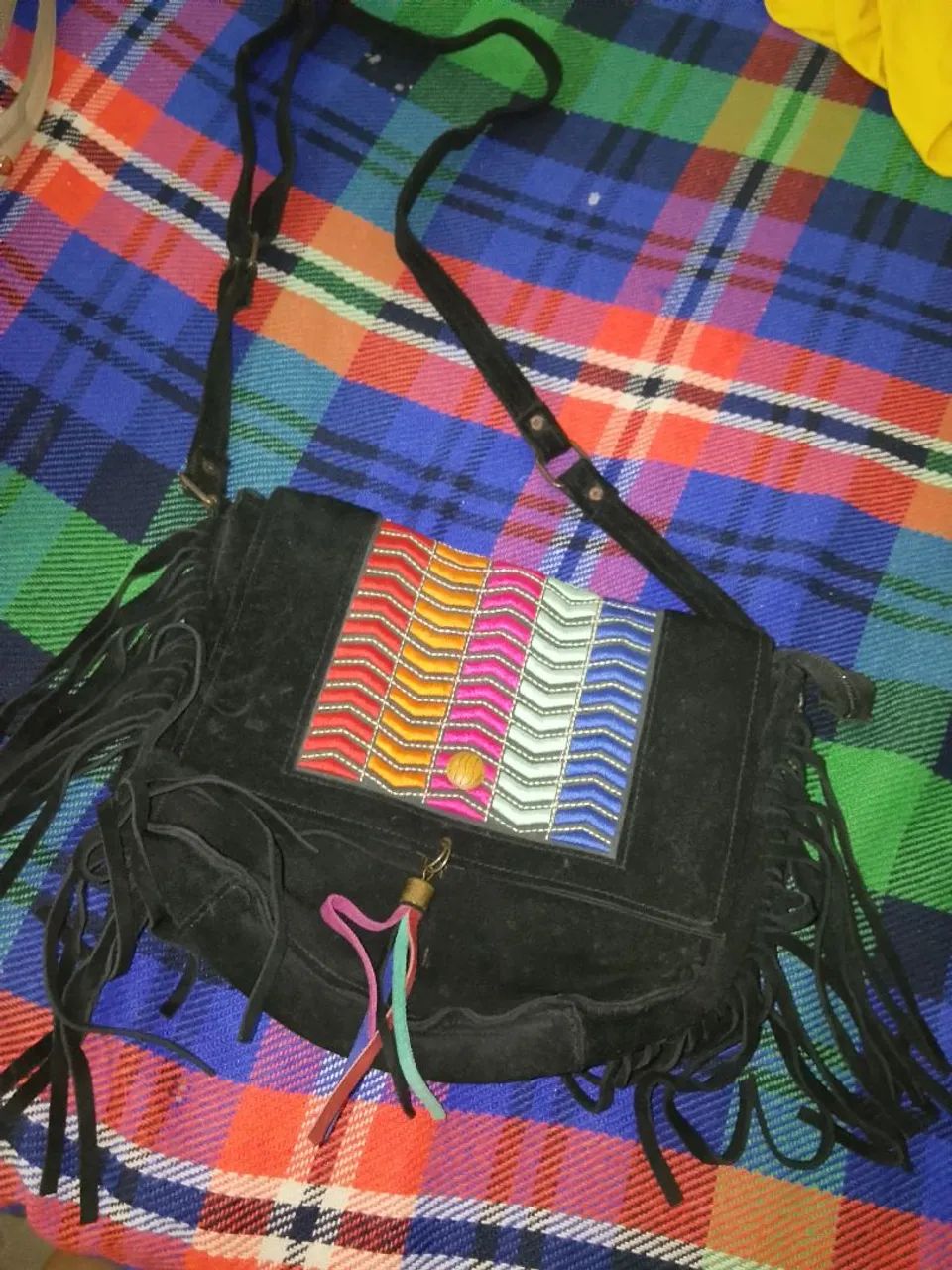 Bolsa preta de couro