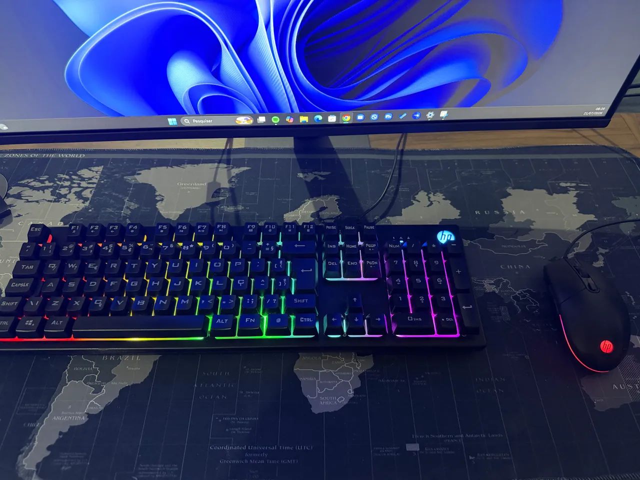 Mouse e teclado gamer hp 
