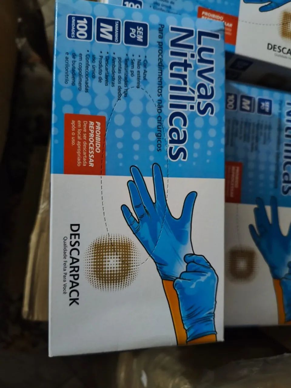 131 Caixas de Luvas Nitrílicas Azul GG e M (Descrição Abaixo) - Foto 2