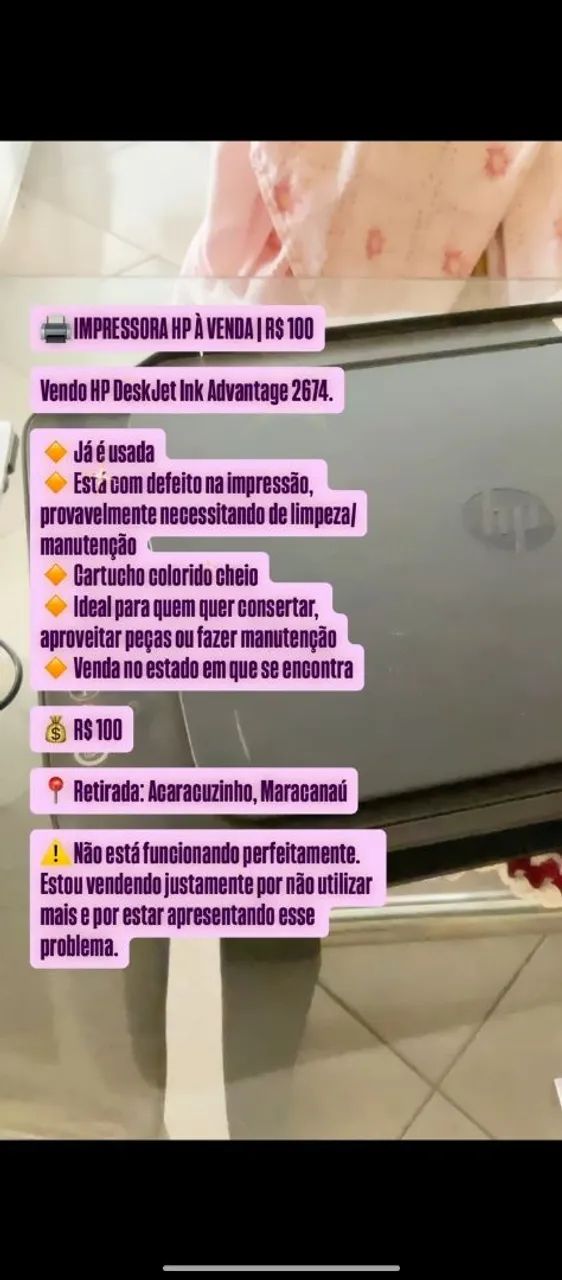 Impressora desktop usada 