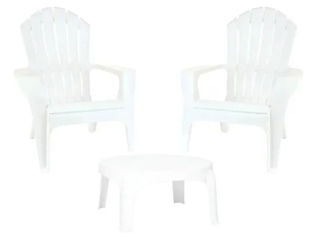 Jogo 2 poltronas e mesinha plásticas - Miami (branco) - Foto 3