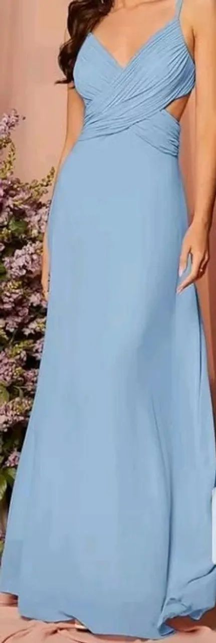 Vendo Vestido Azul(Usado 1 vez) - Foto 3