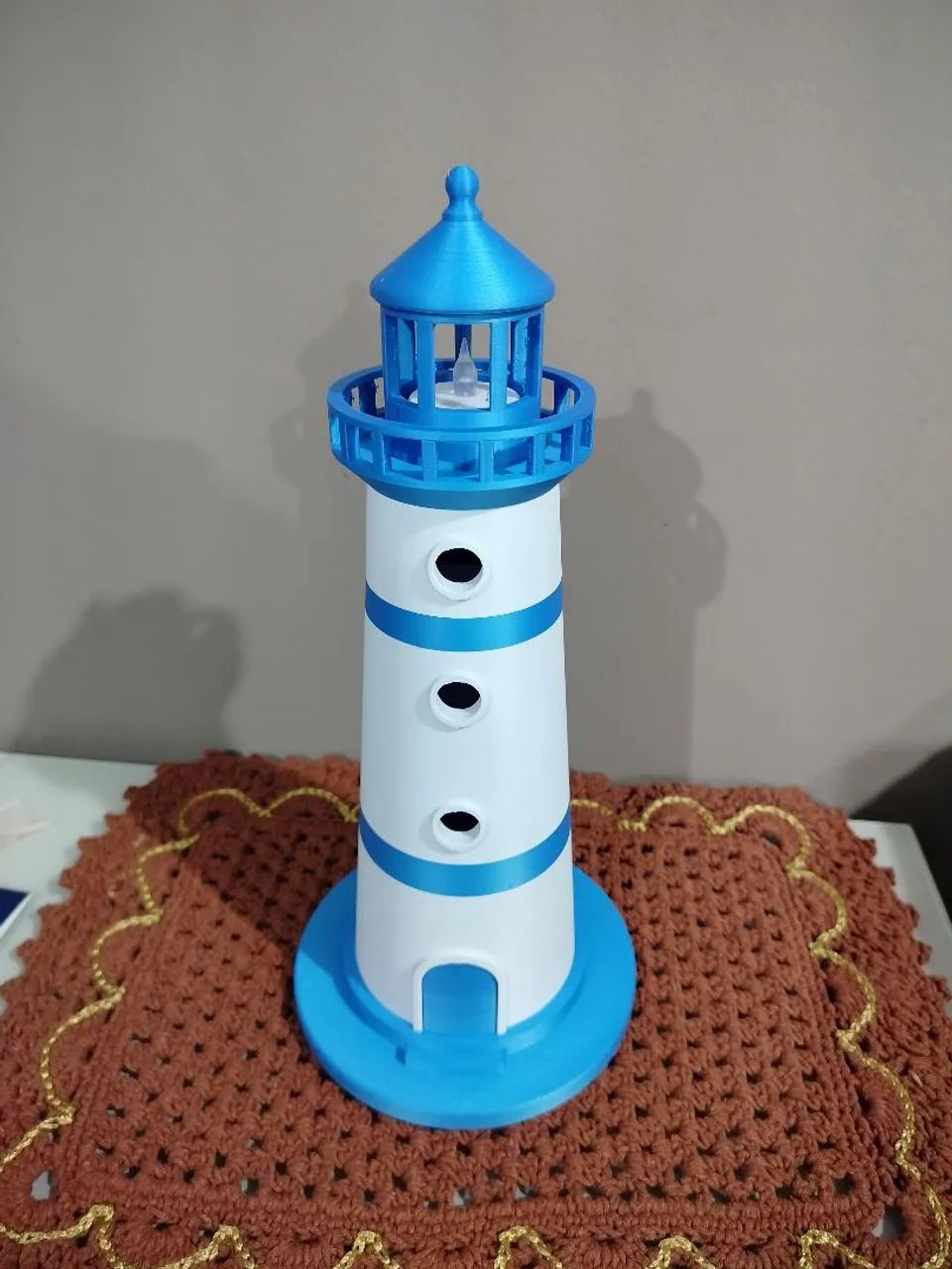 Decoração Farol luminária 32cm com vela eletronica - Foto 2