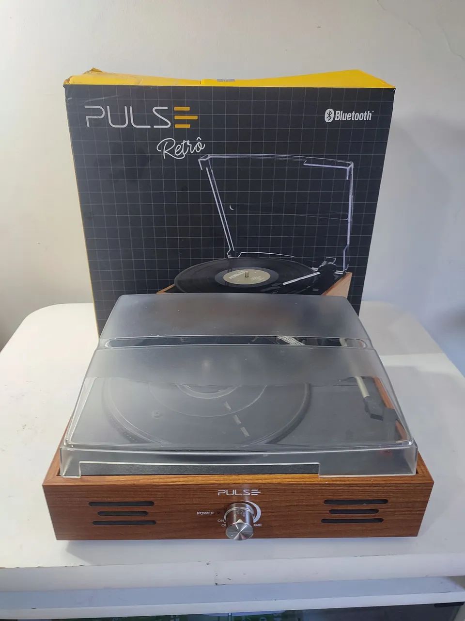 Toca discos Vitrola Retrô Pulse Bluetooth com caixa e nota fiscal agulha zero km 