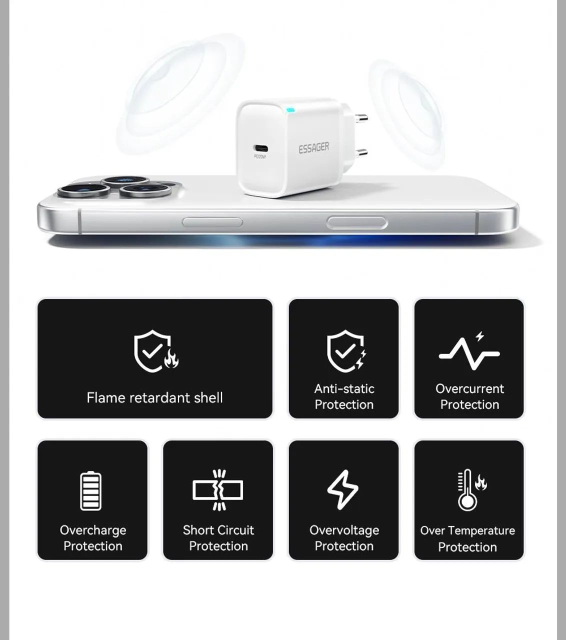 Carregador 20w Essager Tipo C  - Foto 3