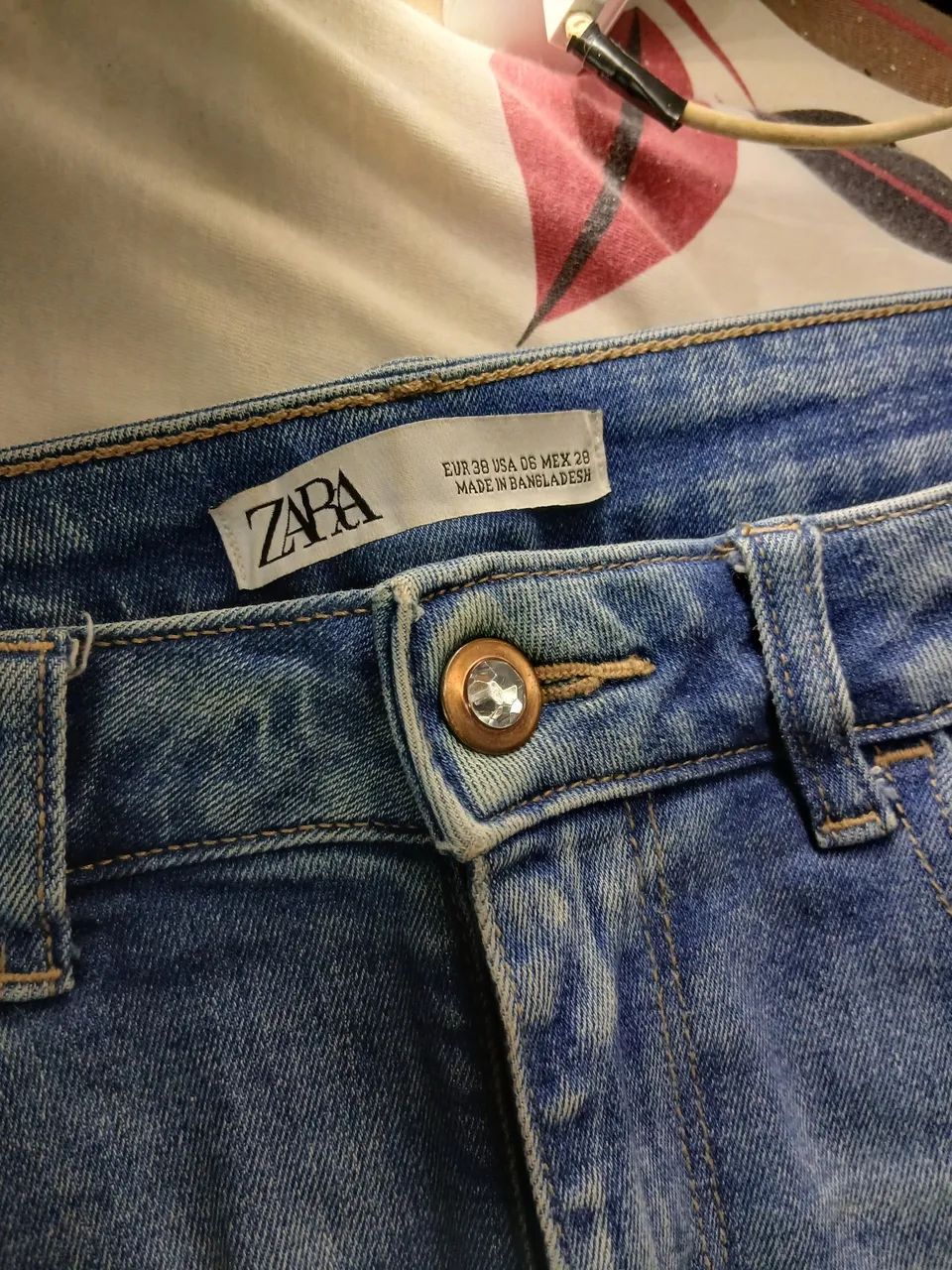 calça jeans zara azul clara - Foto 4