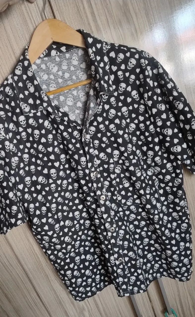 Camisa de botão caveira G/GG
