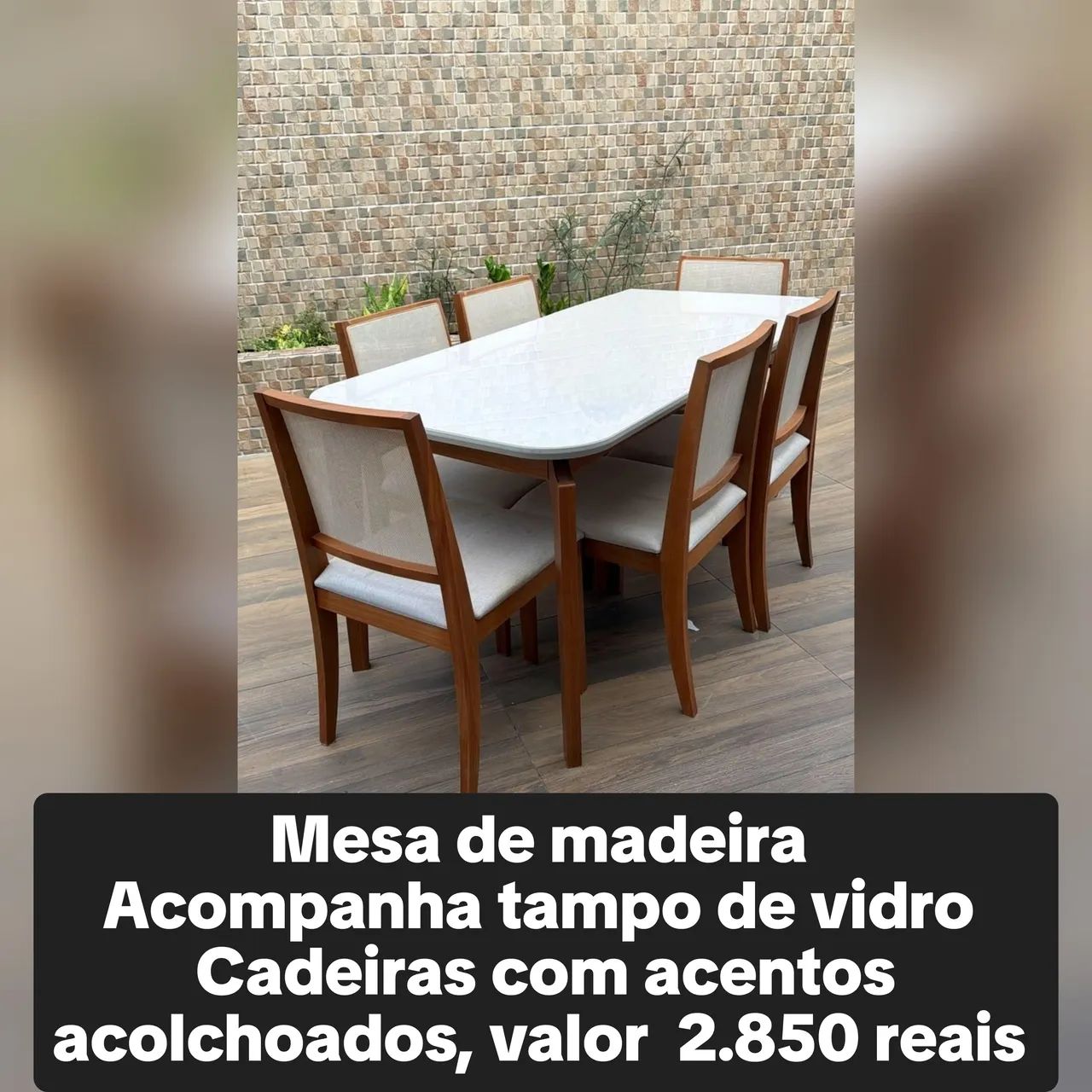 Mesa de jantar com 6 cadeiras 