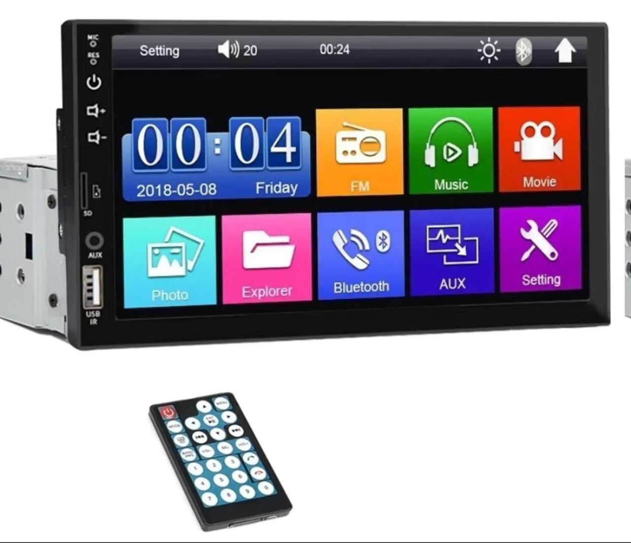 Multimídia automotiva universal 2 Din 7 polegadas