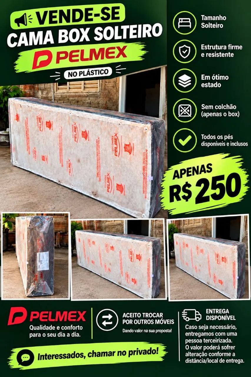 Cama Box Solteiro R$ 250 | Conservada | Aceito Troca