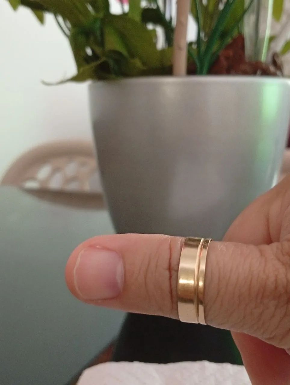Belíssima aliança em ouro 18k  - Foto 3