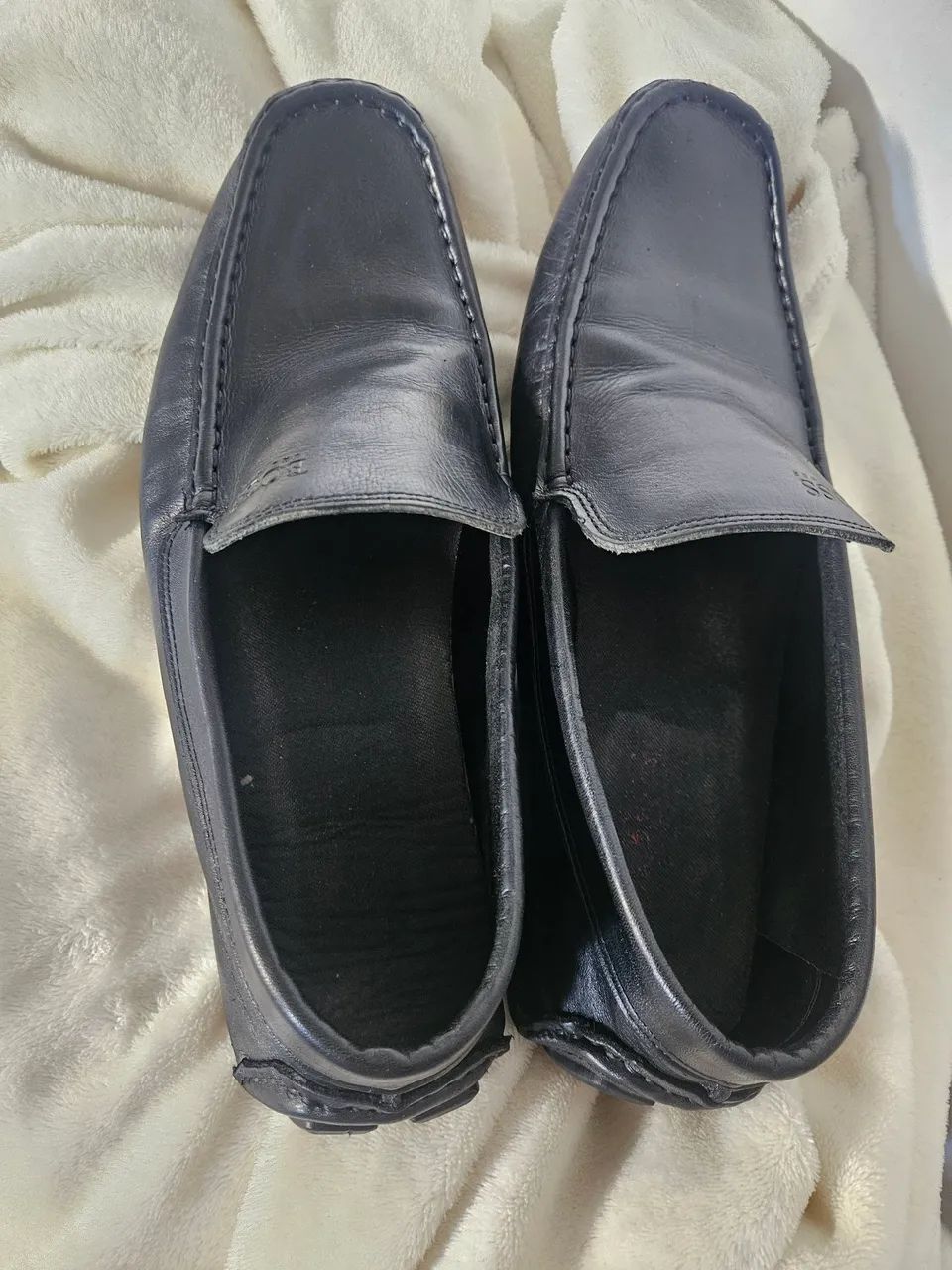 mocassins BOSS Noel de couro preto  - Foto 2