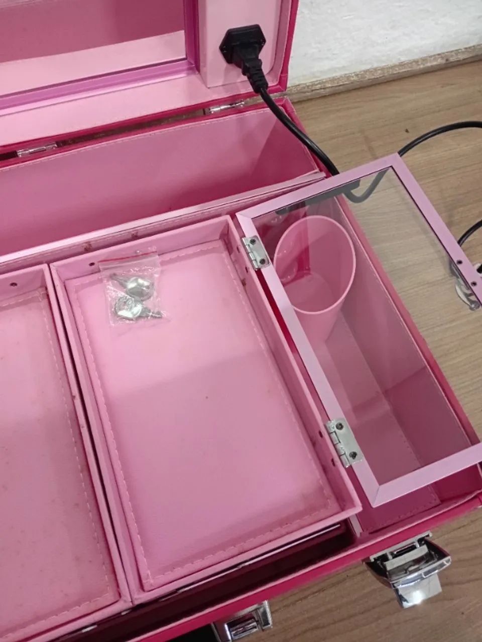 Mala Maquiagem Camarim Rosa - Foto 4