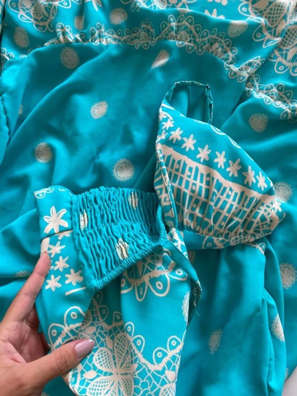 Vestido longo floral azul - Foto 4