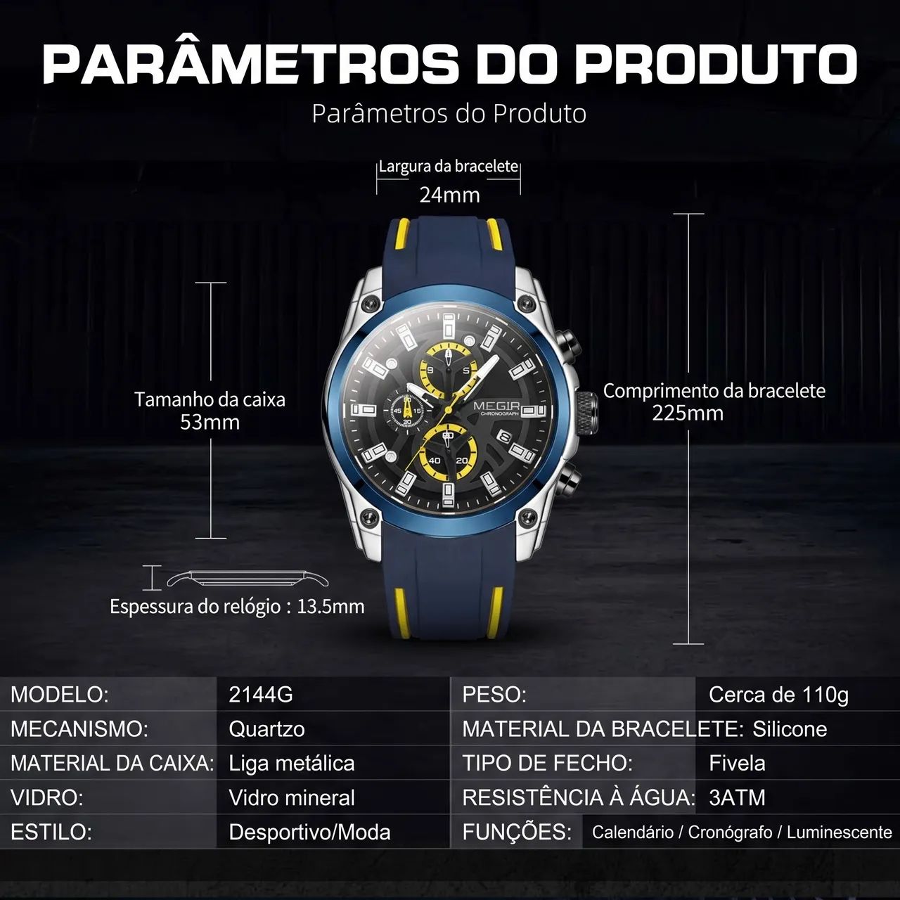 Relógio masculino megir  - Foto 3