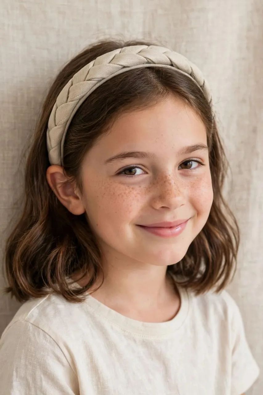 Tiara infantil bege Zara nova 