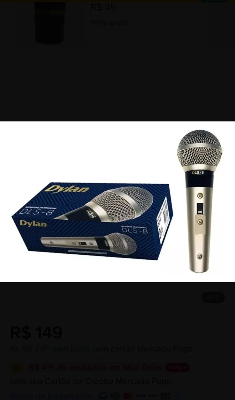 Microfone Profissional Dylan DLS-8 seminovo