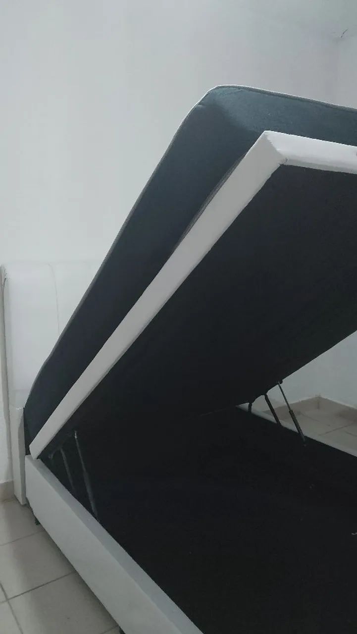 Cama baú casal completa com cabeceira baú e colchão  - Foto 5