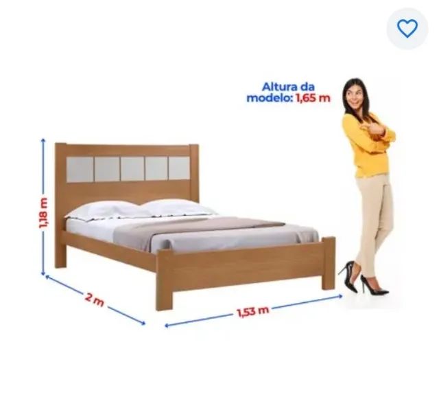 Cama de casal e criado moderno novo - Foto 3