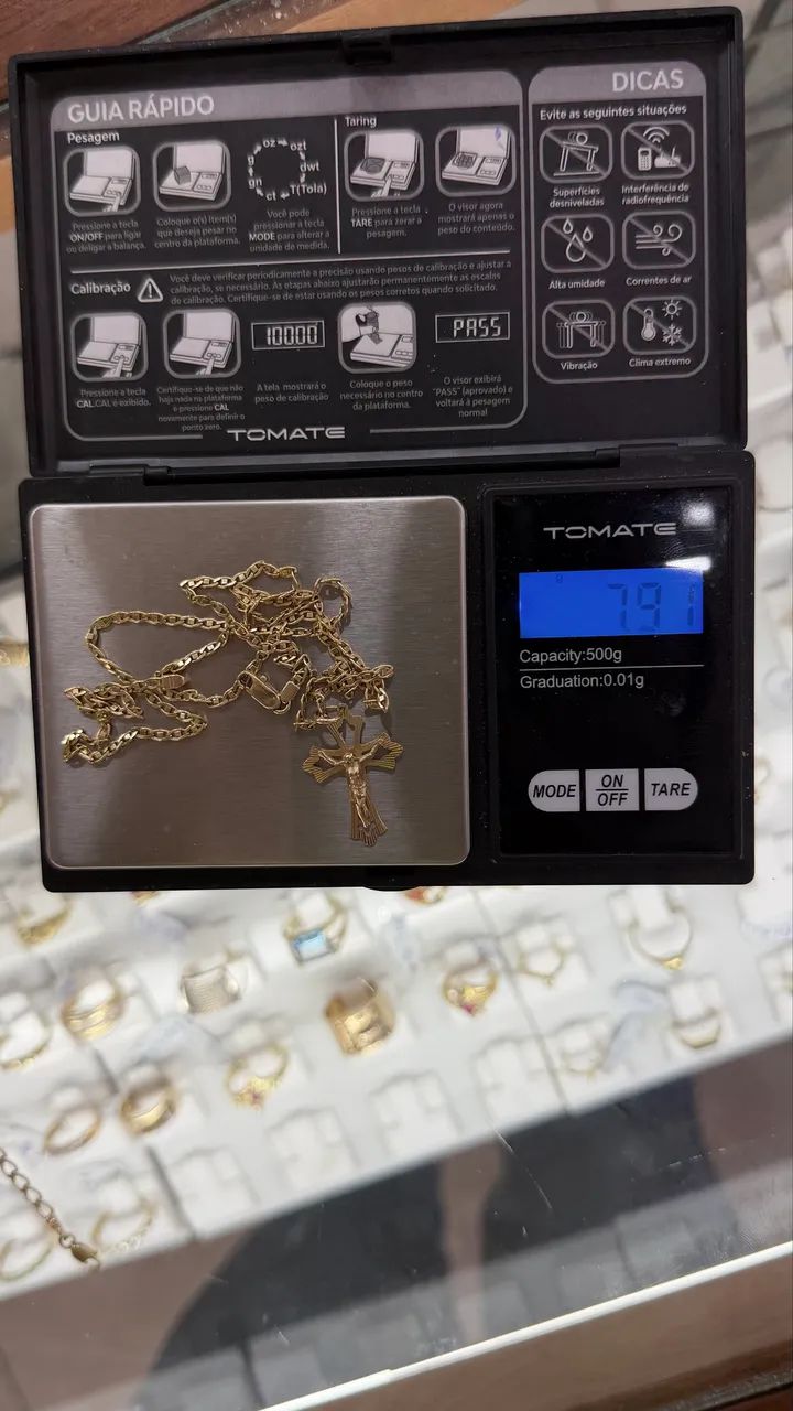 Corrente ouro 18k com pingente - Foto 2