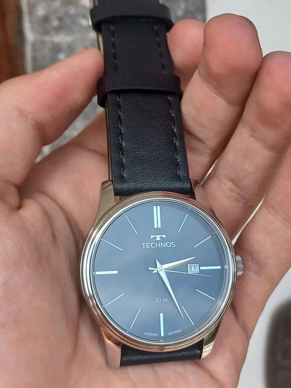 Relógio Technos Masculino Prata Pulseira Couro preço revenda