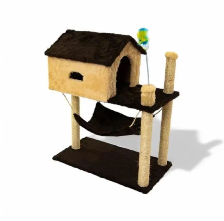 Casinha com arranhador e rede  - Foto 2