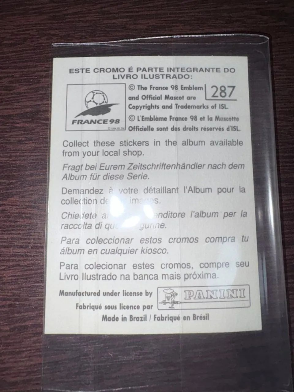Figurinha Copa do Mundo 1998 Raridade - Foto 2
