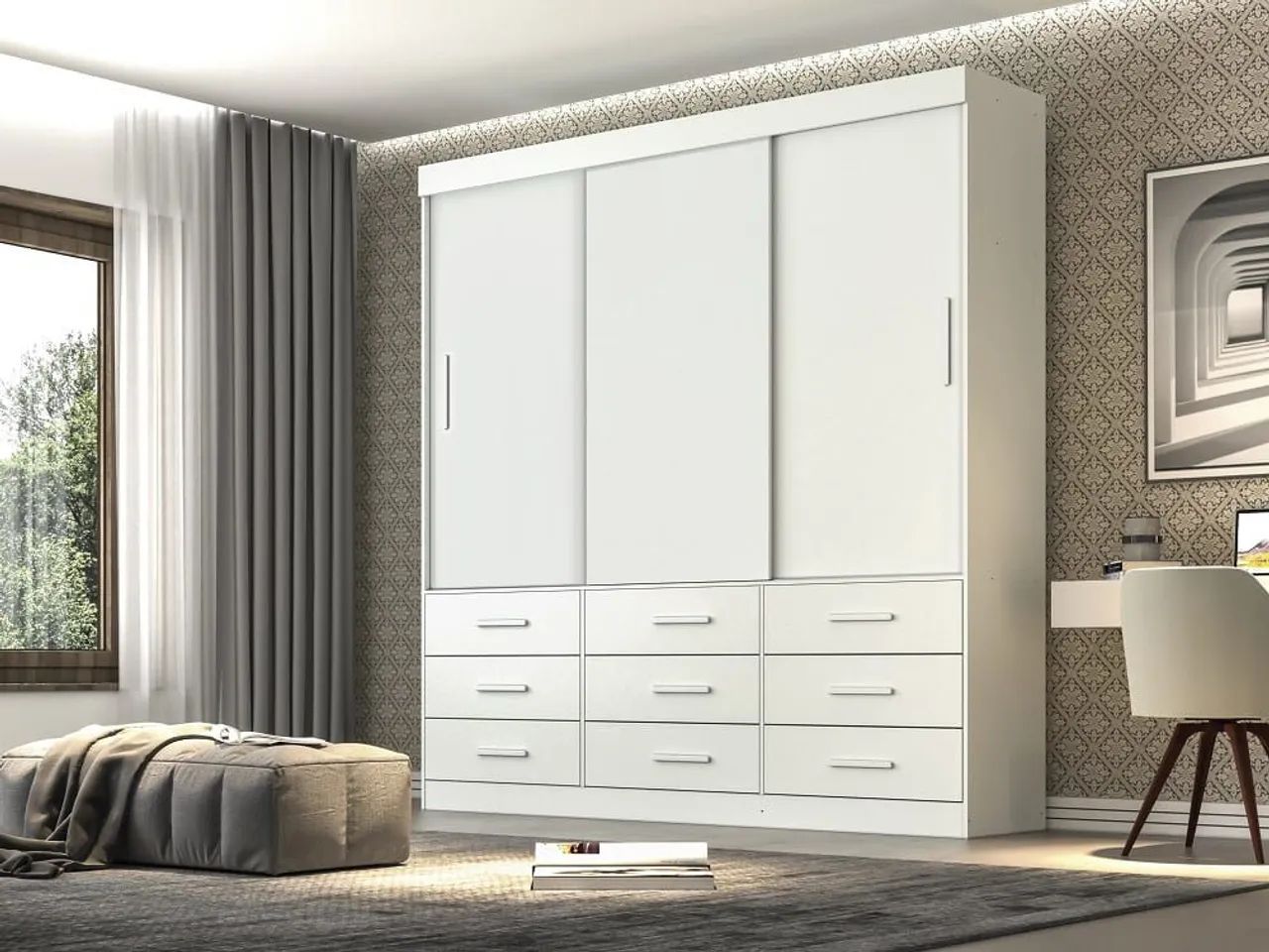 Guarda roupa com 9 gavetas - Foto 3