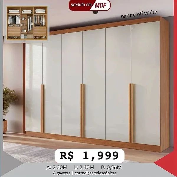 Guarda Roupa Master MDF  - Foto 3