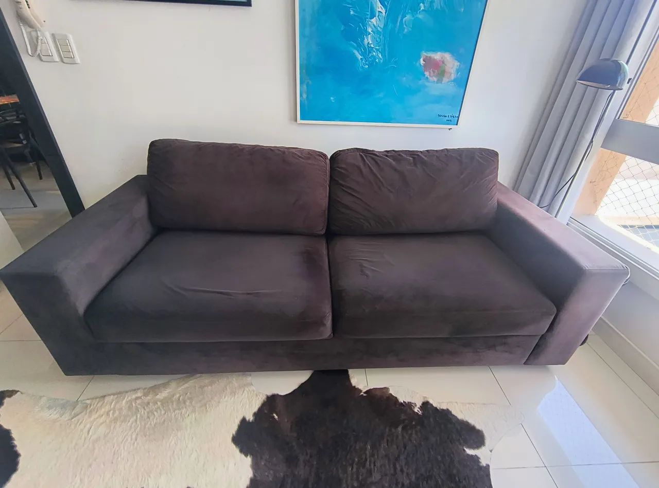 Sofá de veludo preto 2,20  - Foto 3