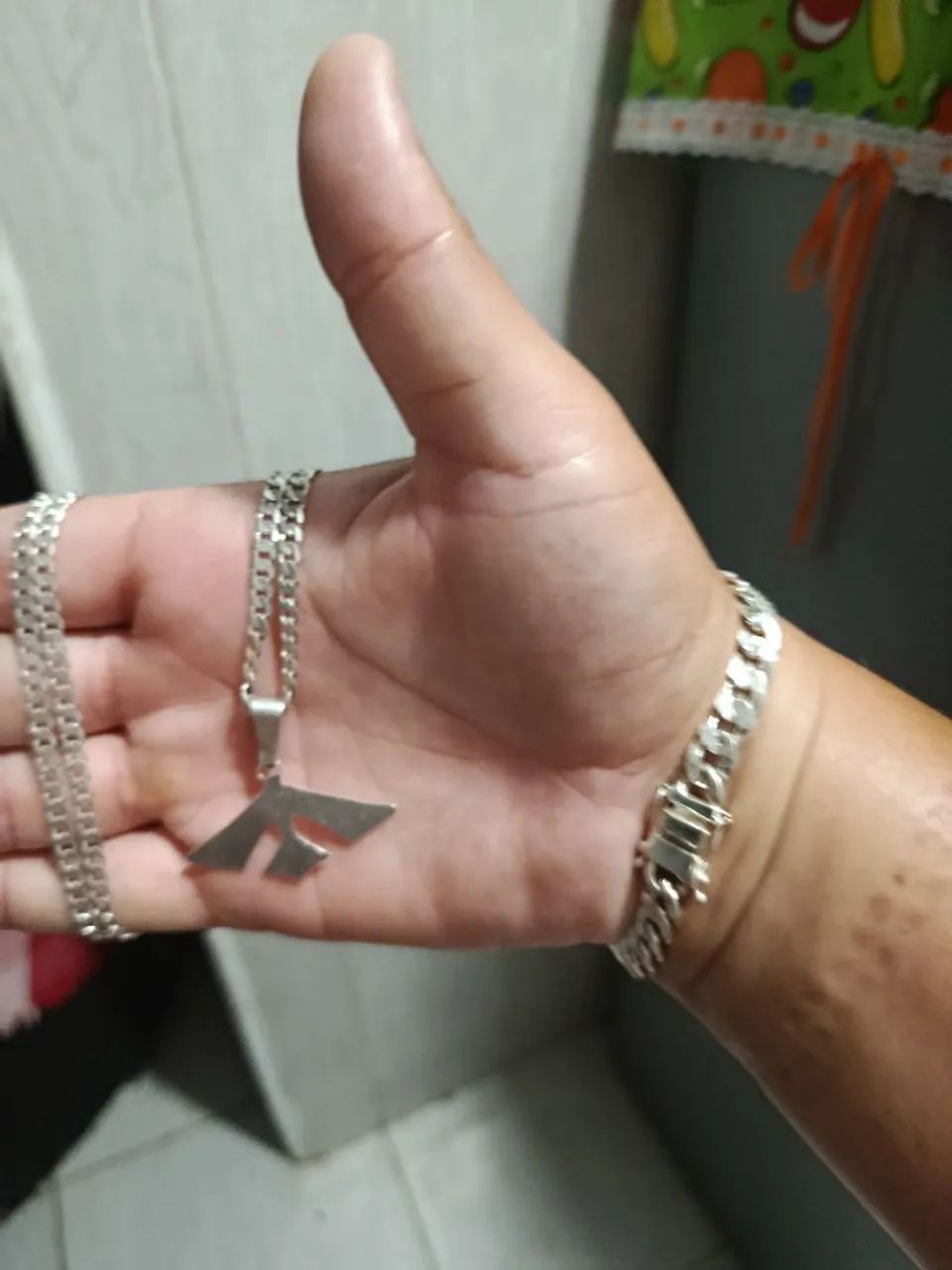 Vendo corrente e pulseira de prata - Foto 2
