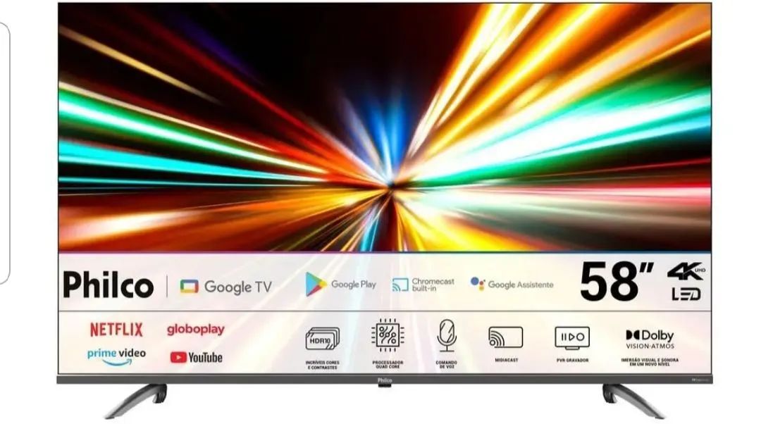 TV 4k SMART 58 POLEGADAS PHILCO. TELA TRINCADA  - Foto 4