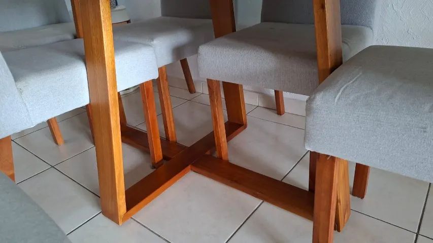mesa de jantar retangular com seis cadeiras - Foto 3