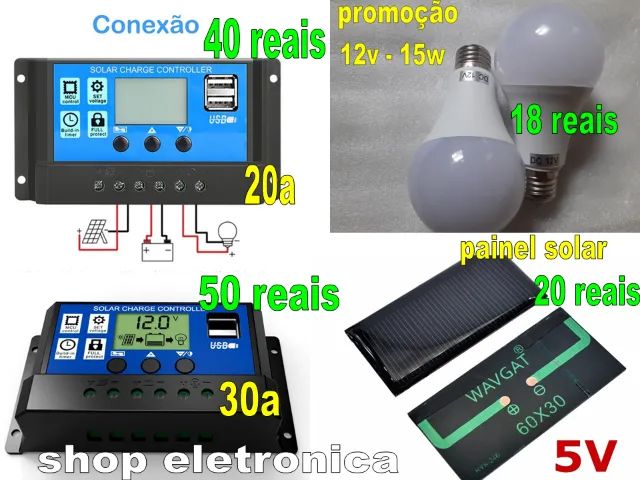 controlador de carga solar 30a 12v24v - Foto 4