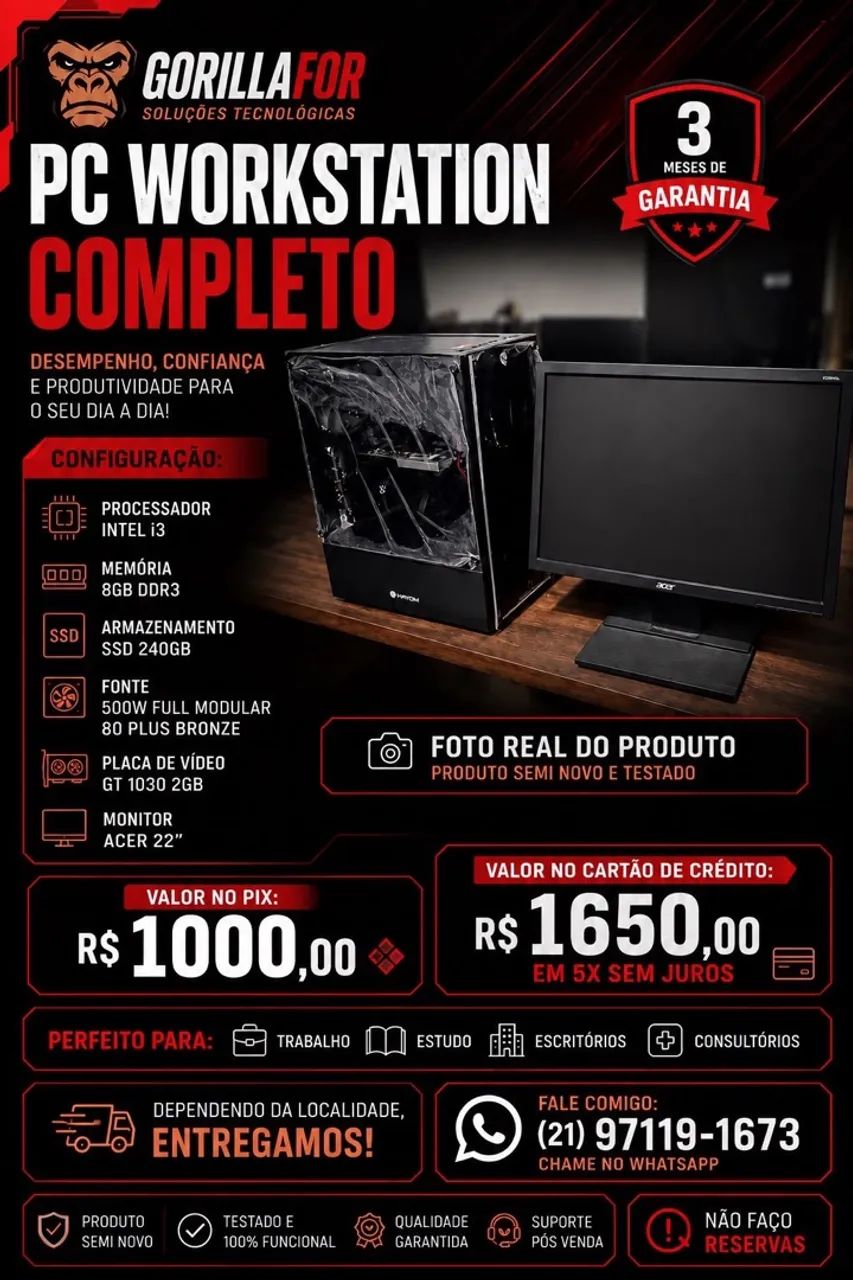 Monte seu Pc Game aqui na GorillaFor - Foto 3