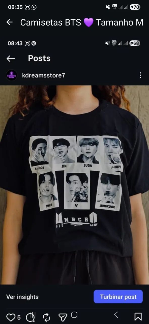 Camisetas BTS
