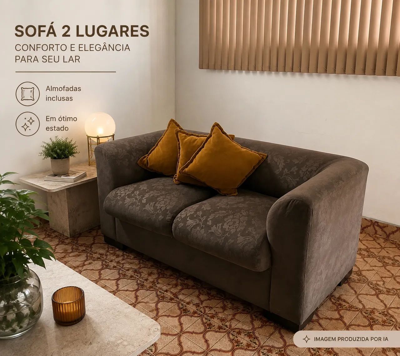 Sofá 2 Lugares | Excelente Estado | Almofadas Inclusas!