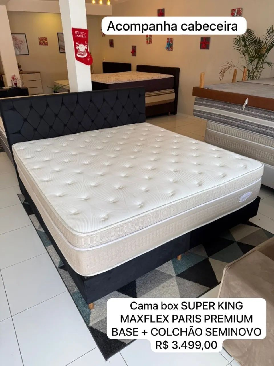 Colchão King MAXFLEX TOP COM CABECEIRA - Entrego! 