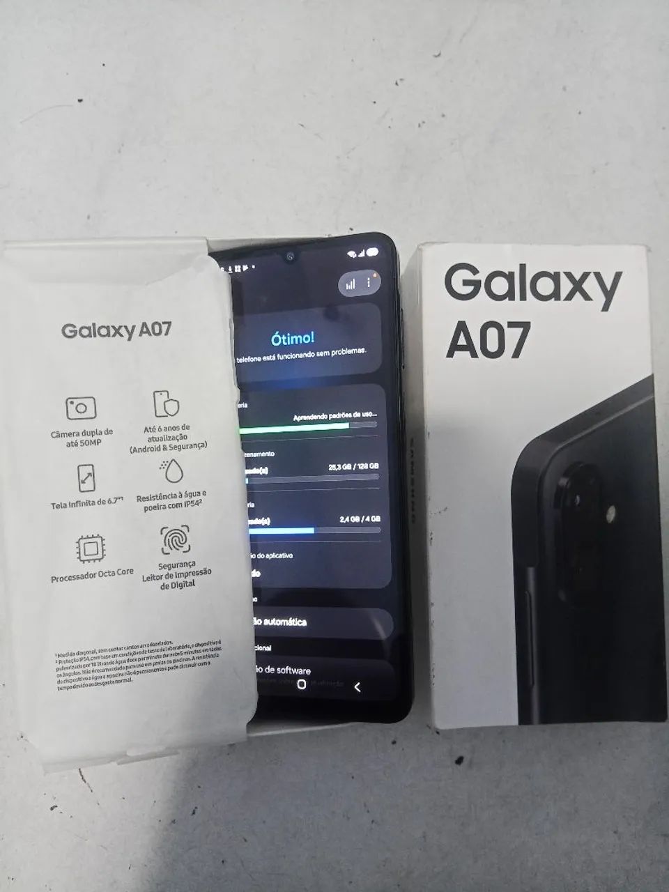 Samsung a07 resistente a água na caixa 