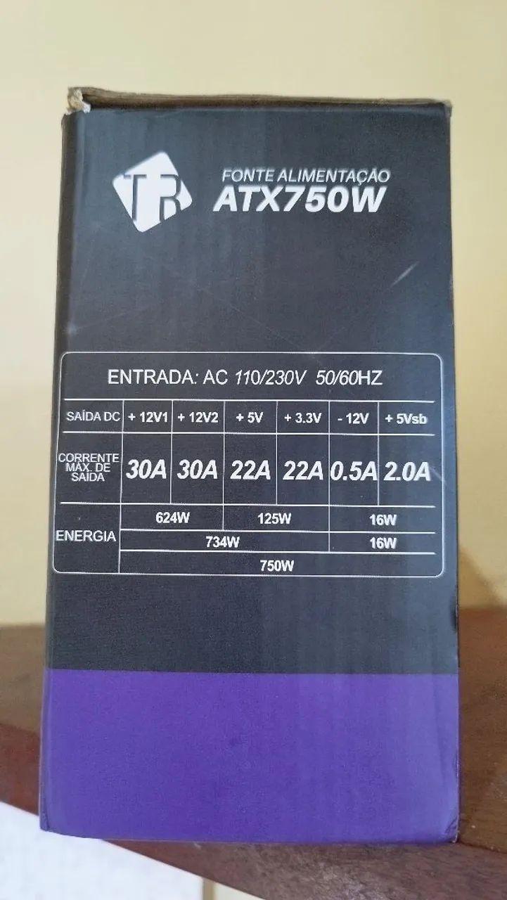 Fonte ATX 750W TRS/7400-B Seminova - Completa - Foto 2