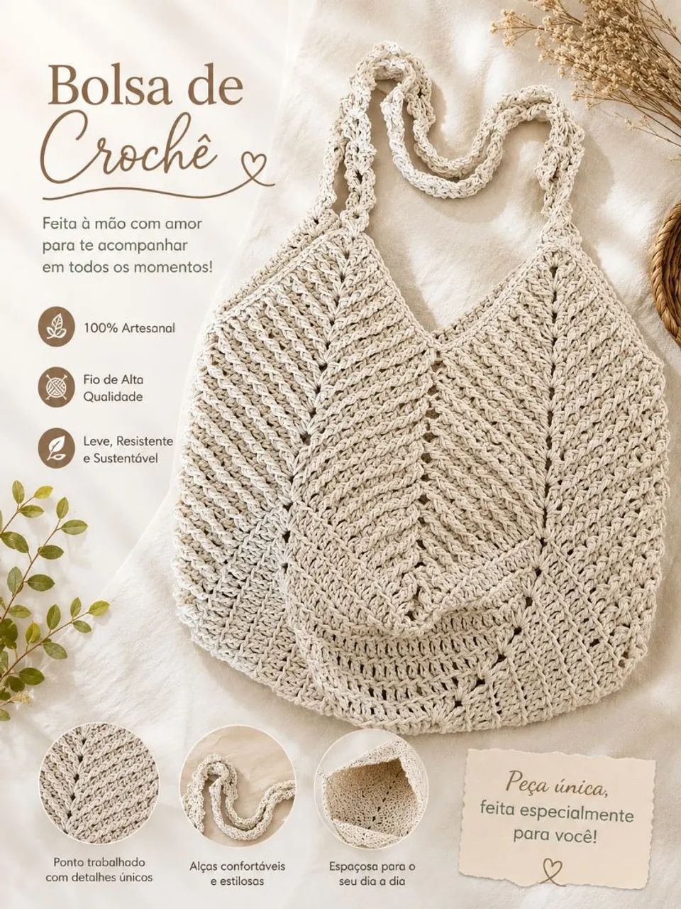 Bolsas de crochê  - Foto 5