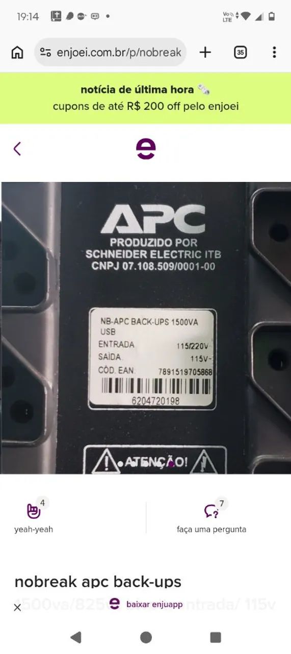 Nobreak APC Back-Ups 1500VA - Foto 4