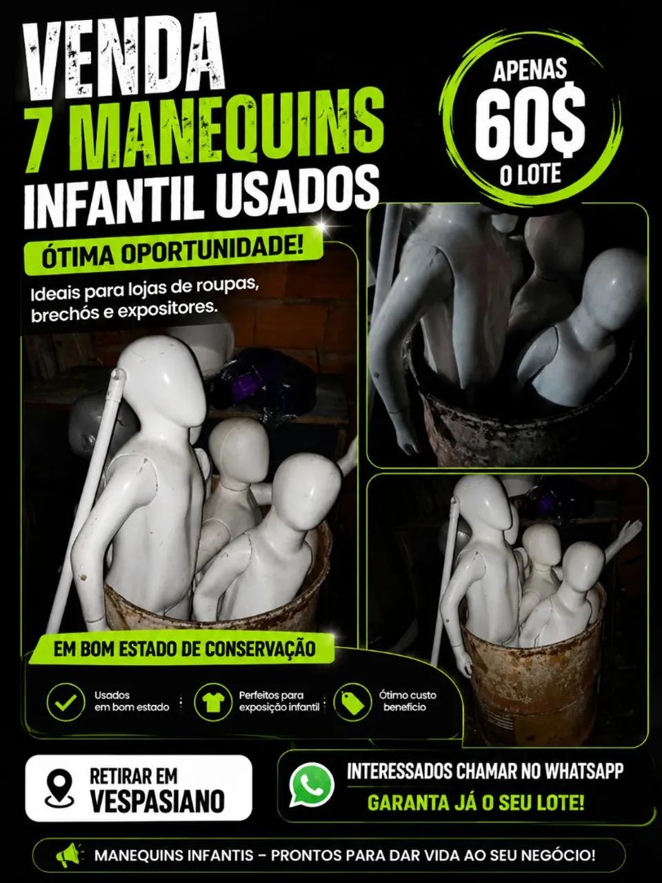7 Manequins infantil usado