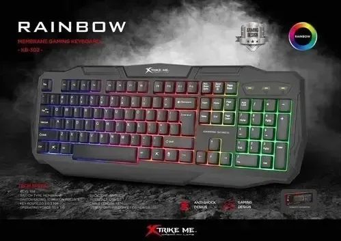 Teclado Gamer XTrike-Me KB-302, Rainbow, ANSI, Black - Foto 2