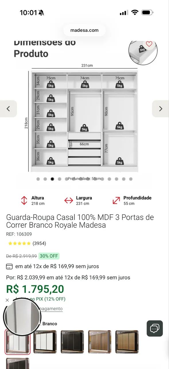 Guarda roupas casal - Foto 2