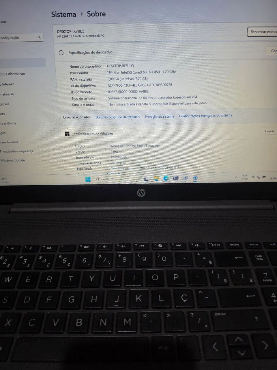 Notebook HP i3 13° geração 8gb m.2 256gb - Foto 4