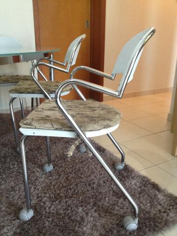 Mesa de Jantar Triangular Vidro 6 Cadeiras - Foto 5